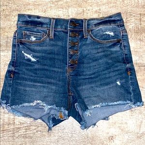 High waisted denim shorts
